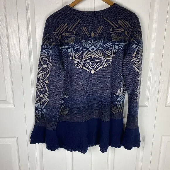 Pendleton XL Thomas Kay 100% Merino Wool Cardigan Sweter Western Aztec Southwest